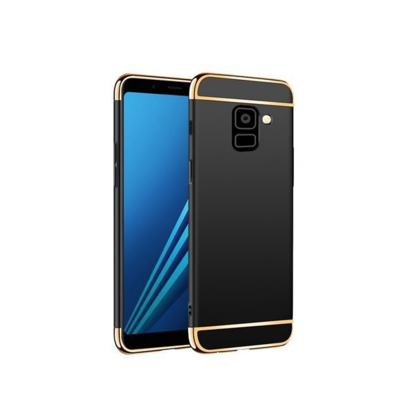 Husa 3 in 1 Luxury pentru Galaxy A8 Plus (2018) Black