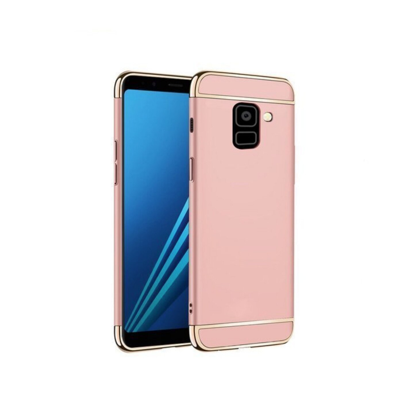 Husa 3 in 1 Luxury pentru Galaxy A8 Plus (2018) Rose Gold
