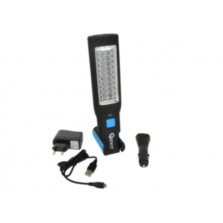 Работен фенер Geko G15107, 30 + 7 LED, 1800mah, 230V / 12V