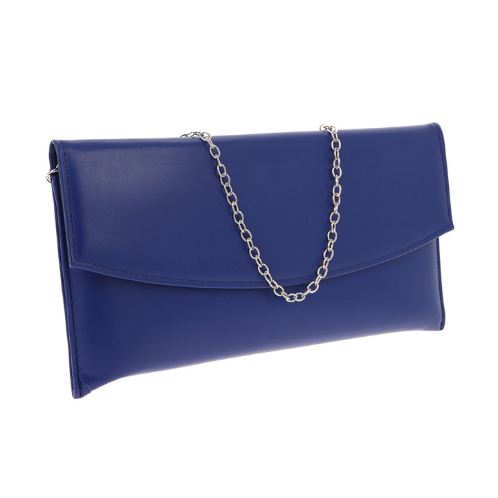 Plic de ocazie albastru imperial din piele naturala fina, MAGAZINUL DE GENTI