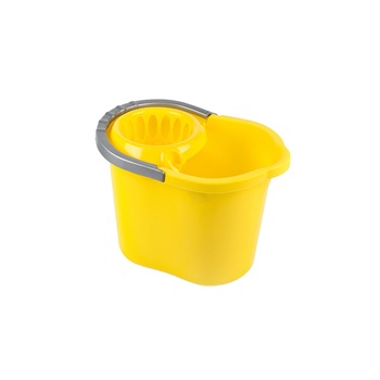 Galeata ovala, 13 litri, cu storcator si maner plastic, Gospodina, galbena Galeata ovala, 13 litri, cu storcator si maner plastic, Gospodina, galbena