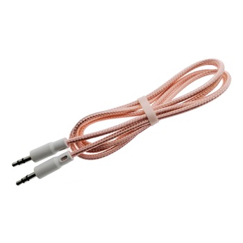 Cablu audio tip snur, Omega, lungime 1 m, cu conectori jack 3.5 mm tata la jack 3.5 mm tata, roz Cablu audio tip snur, Omega, lungime 1 m, cu conectori jack 3.5 mm tata la jack 3.5 mm tata, roz