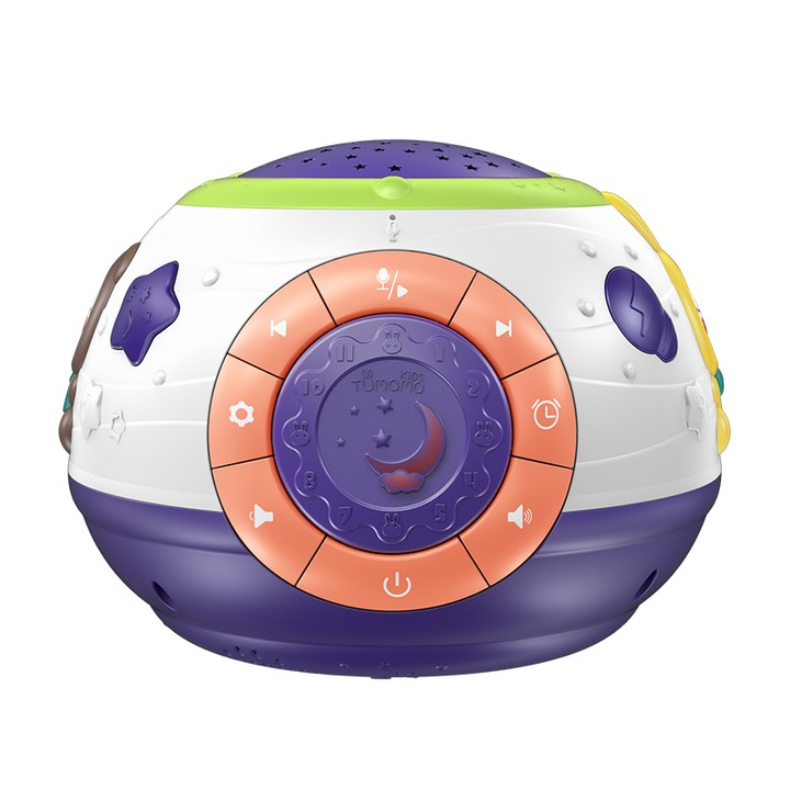 Интерактивна нощна лампа Tumama Magic Ball, със звезден проектор, цветови вариации, звуци, 14x18 см, многоцветна