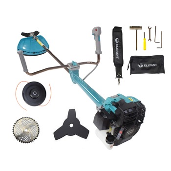 Motocoasa pe benzina Elefant MK3800, 4 CP, 58cc, 3 sisteme de taiere cu ajustare rapida ghidon, Set complet accesorii Motocoasa pe benzina Elefant MK3800, 4 CP, 58cc, 3 sisteme de taiere cu ajustare rapida ghidon, Set complet accesorii