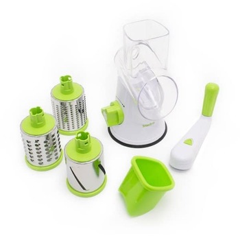 Razatoare Manuala cu 3 Lame Rotative din Inox, pentru Legume, Branzeturi, Nuci, Verde Razatoare Manuala cu 3 Lame Rotative din Inox, pentru Legume, Branzeturi, Nuci, Verde