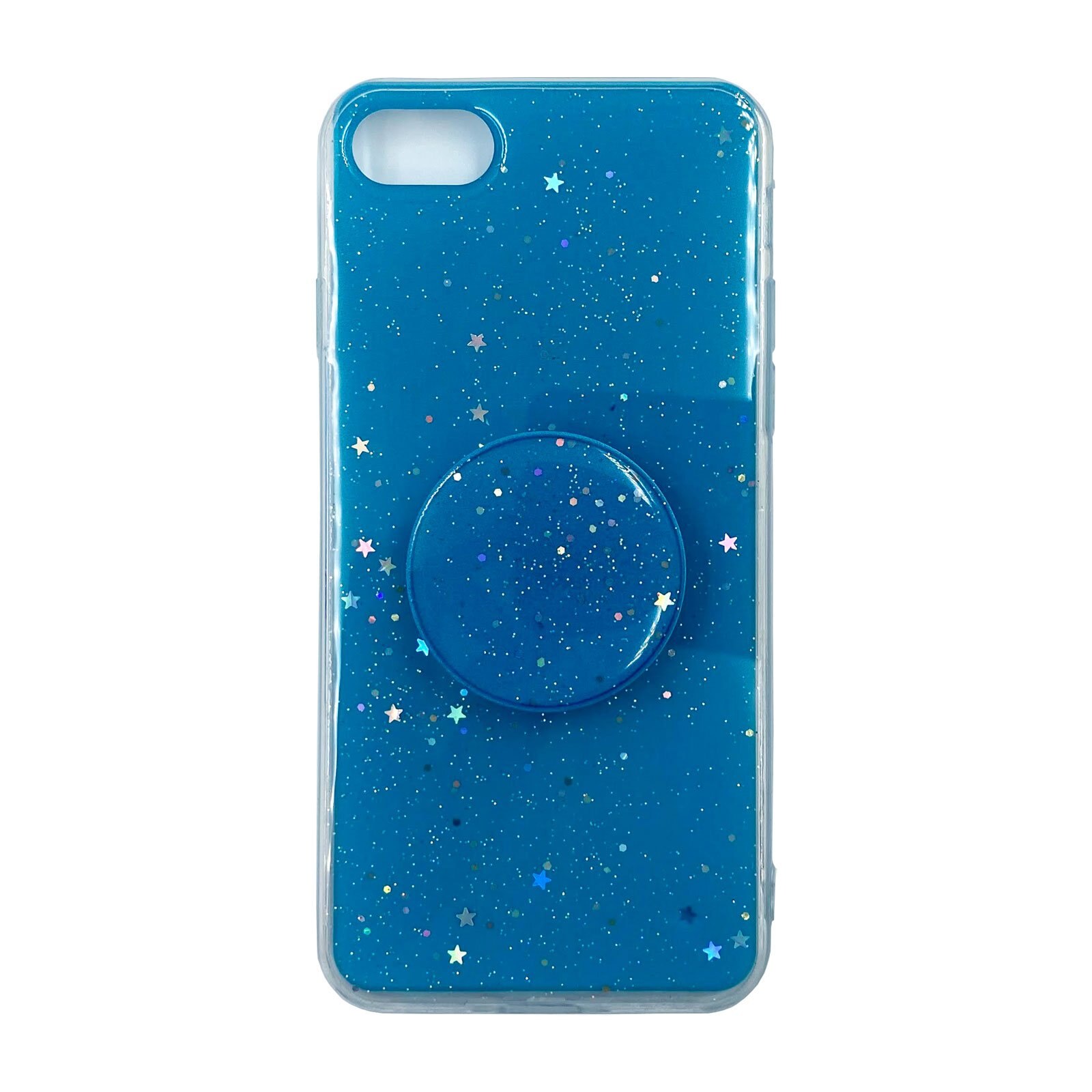 Husa silicon Apple iPhone SE 2 model Pop Stars cu Suport Grip, Antisoc, TPU Viceversa Albastru azur
