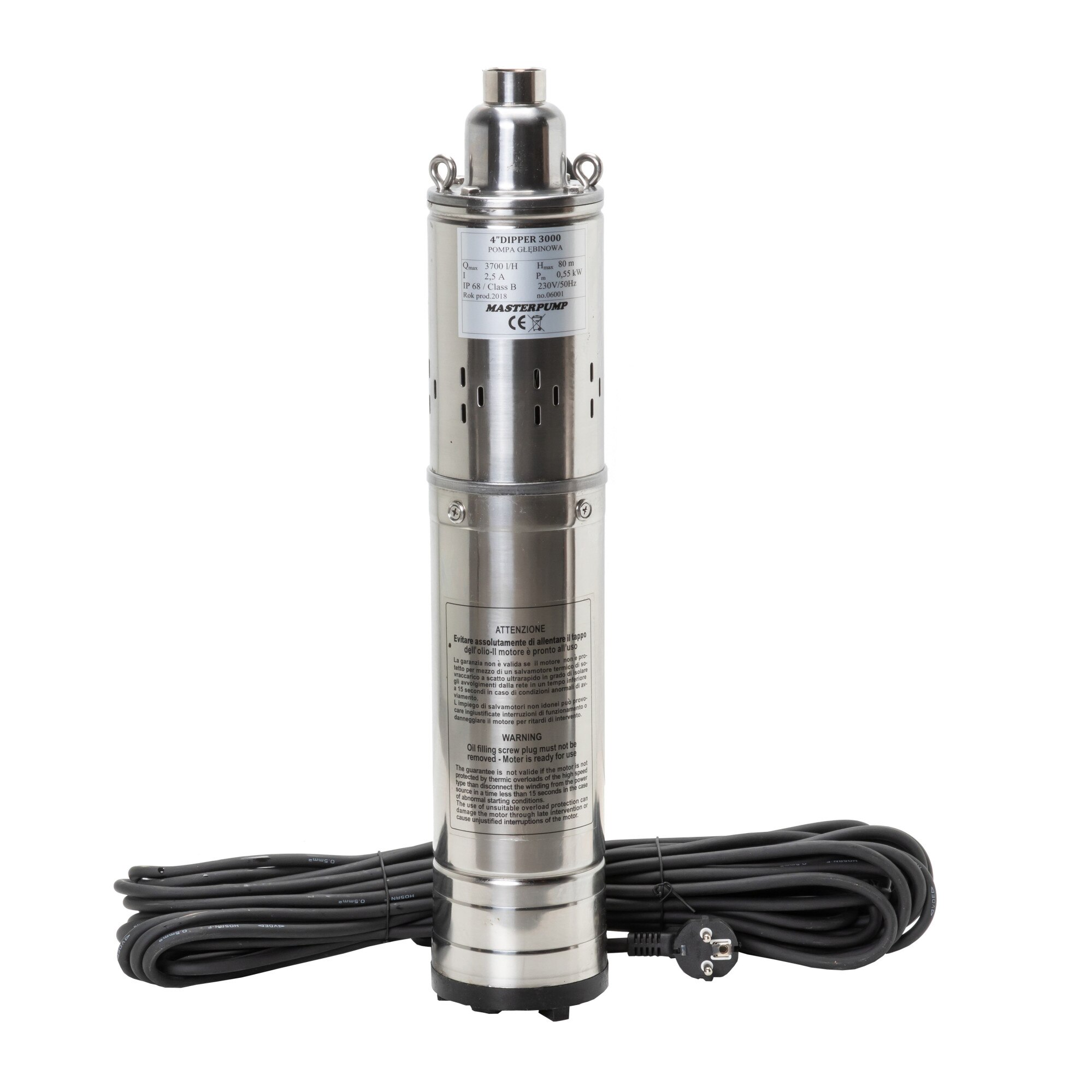 Pompa de adancime Micul Fermier 4SK-100, Putere 790 W, Inaltime de refulare 60 M, Debit 1800 L/H, 100% Cupru, 12 cm diametru