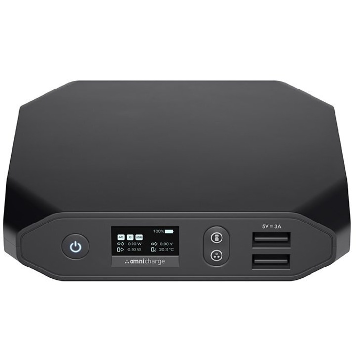 Baterie externa Omnicharge Omni20, USB-C, 20000 mAh cu USB-C & Port AC & DC, 2 x USB-A, Negru