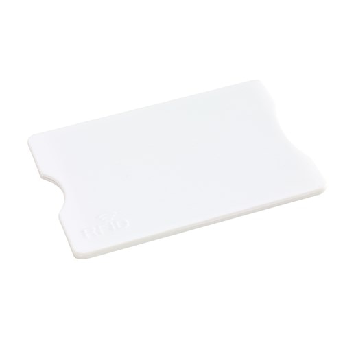 Suport protectie card RFID Protector, alb, antiscanare, 9 x 6 x 0,4 cm