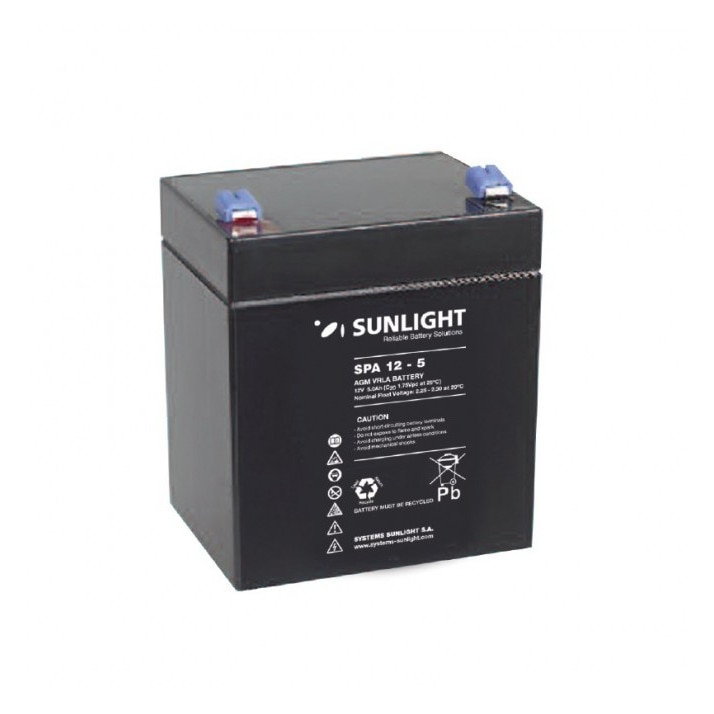 Acumulator stationar, plumb acid sigilat, F2 / T2, VRLA / AGM, 12V 5Ah, pentru UPS, barcute, lanterne, masinute, jucarii, alarme