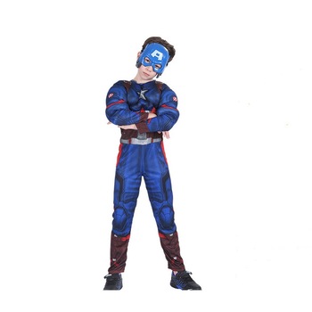 Costum carnaval copii Capitan America cu masca, albastru, 3-5ani Costum carnaval copii Capitan America cu masca, albastru, 3-5ani