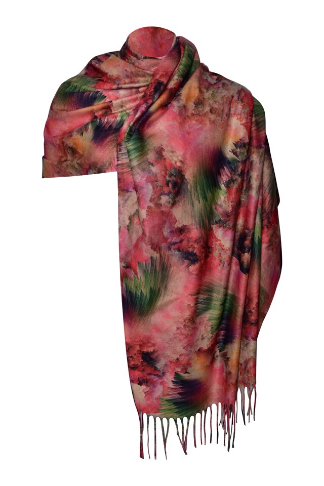 Fular tip sal, N , Dacali, rosu / verde