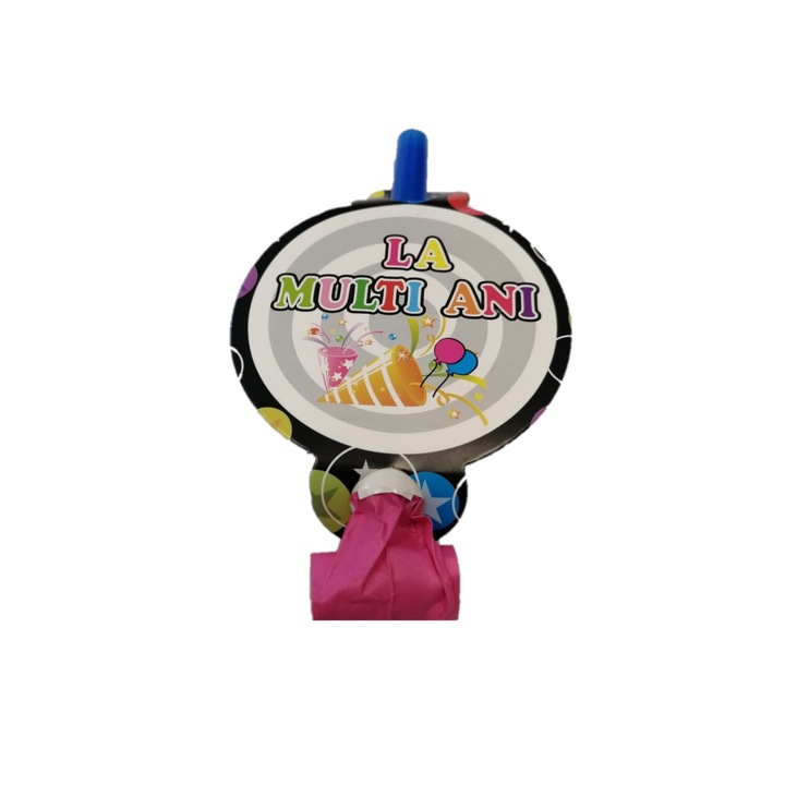 Комплект 8 цветни свирки ,,Честит рожден ден''