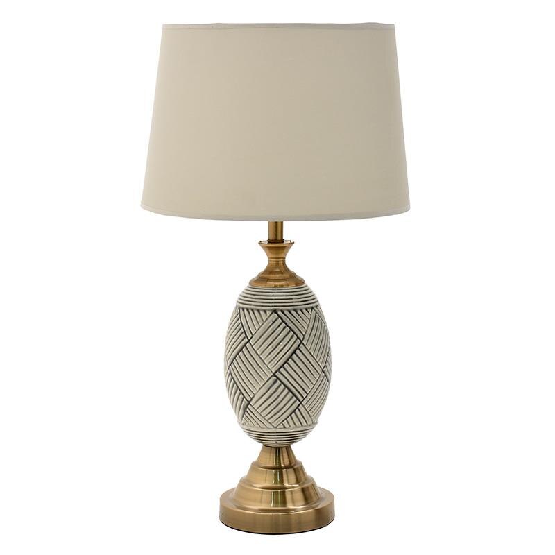 Veioza metal/ceramica gri/gold 33 x 68 cm