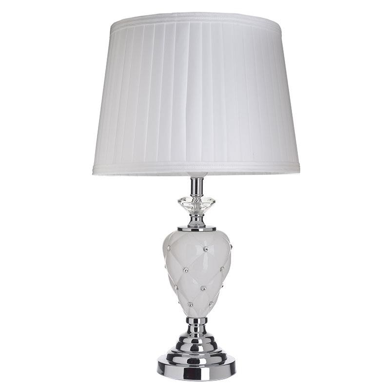 Veioza metal/ceramica silver/white 32 x 52 cm