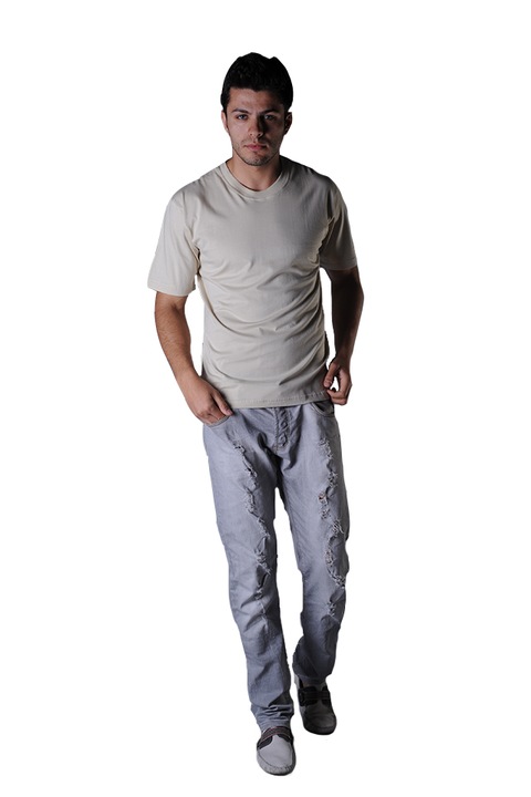 Tricou barbati, maneca scurta, Tuareg, Model 1, Bej deschis