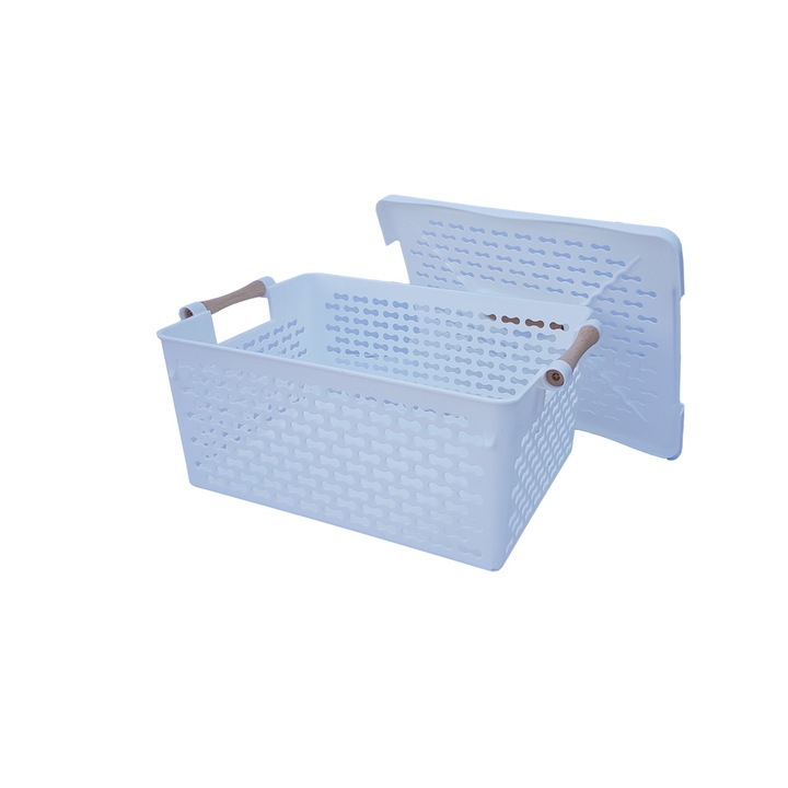 Cos depozitare cu capac Indecor, 25 X 36 X 16cm, alb
