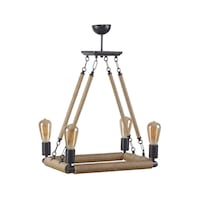corp de iluminat cojom tubo cu 4 becuri din metal acoperit cu franghie din iuta de culoare neagra suspendat  e27 imagen 37_0_
0