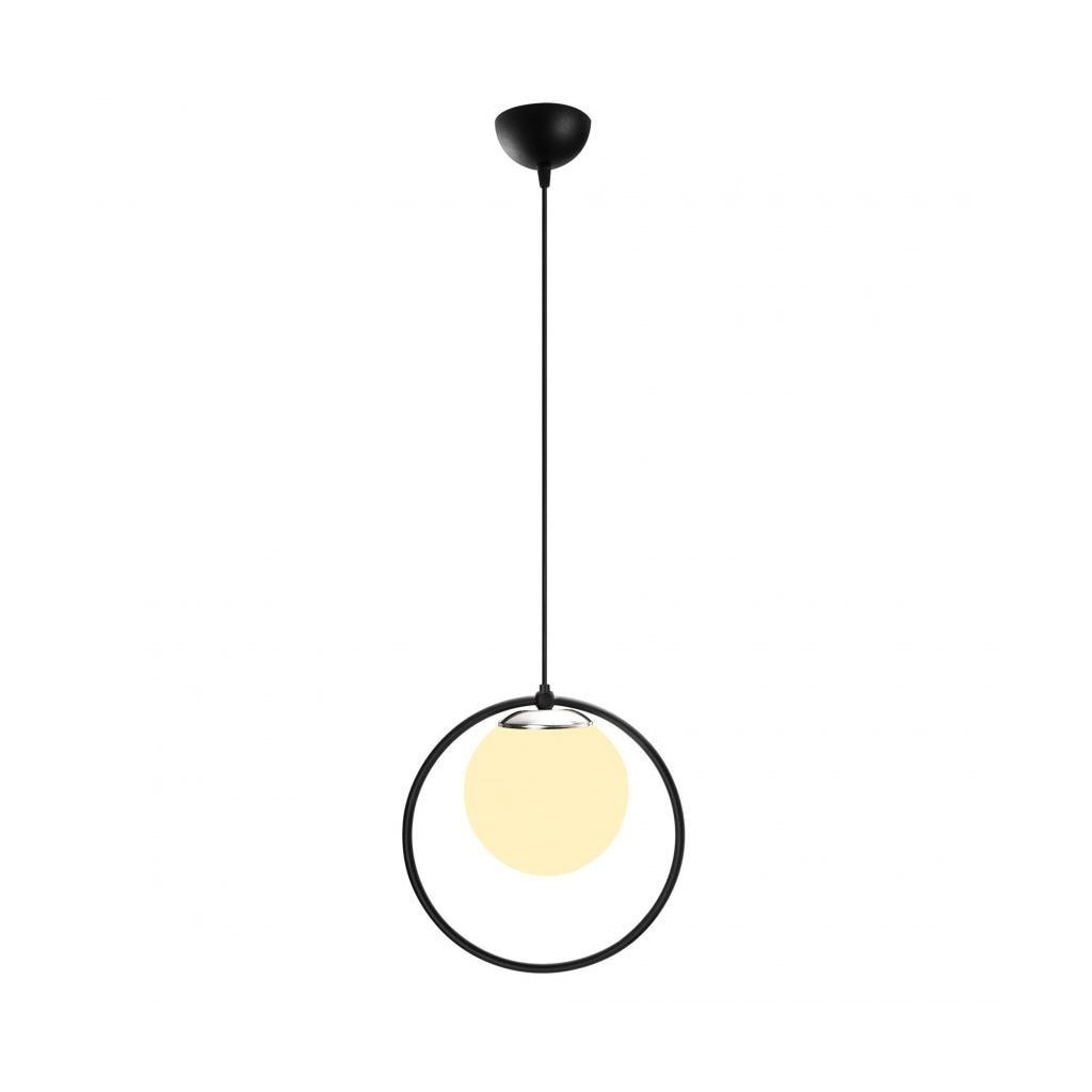 Pendul Cojom Cerc, geometric, 1xE27, abajur sticla sferic