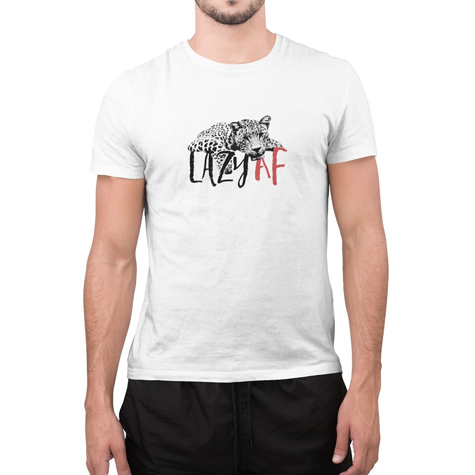 Tricou lazy barbati, Bumbac, ALB marimea S