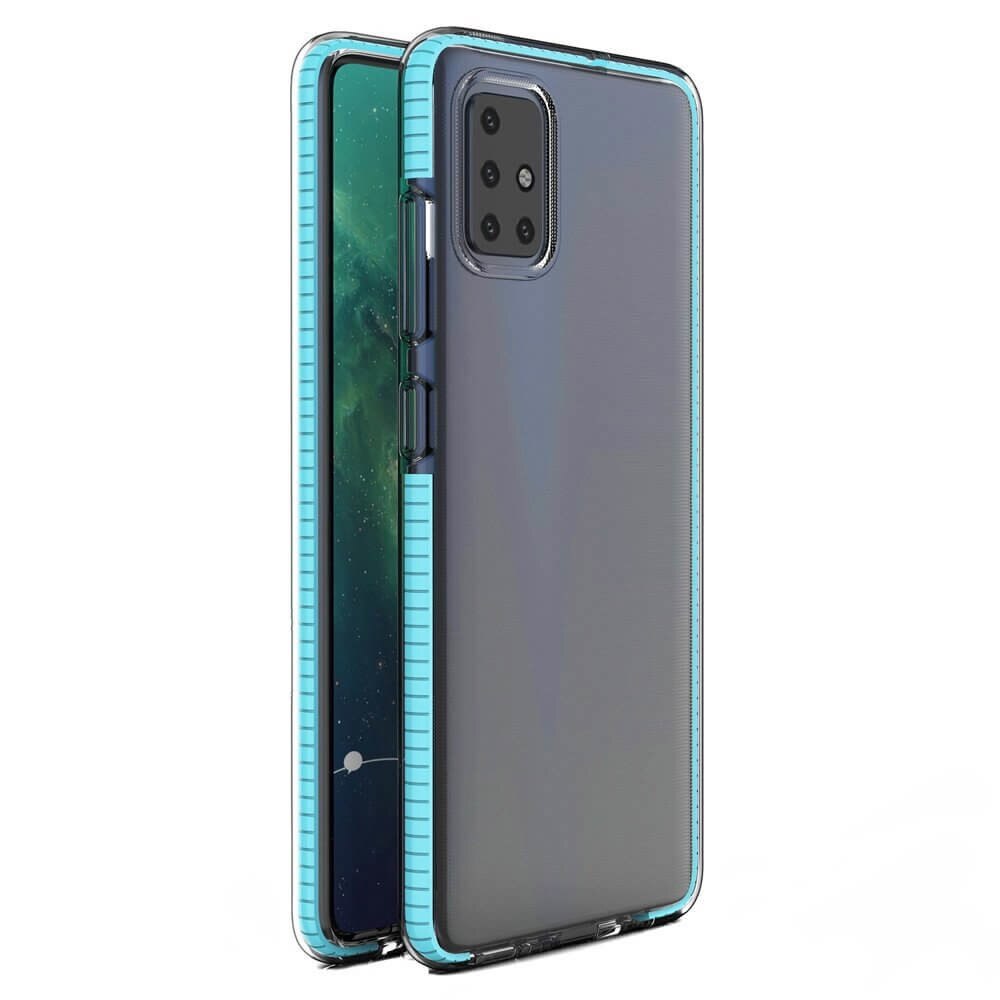 Husa Husa Xiaomi Redmi Note 9 Pro / Xiaomi Redmi Note 9S, Spring Case, TPU Gel, cu Rama, Albastru Deschis