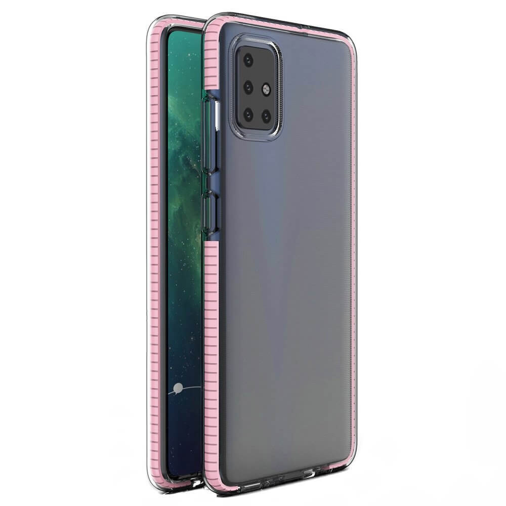 Husa Husa Xiaomi Redmi Note 9 Pro / Xiaomi Redmi Note 9S, Spring Case, TPU Gel, cu Rama, Roz Deschis