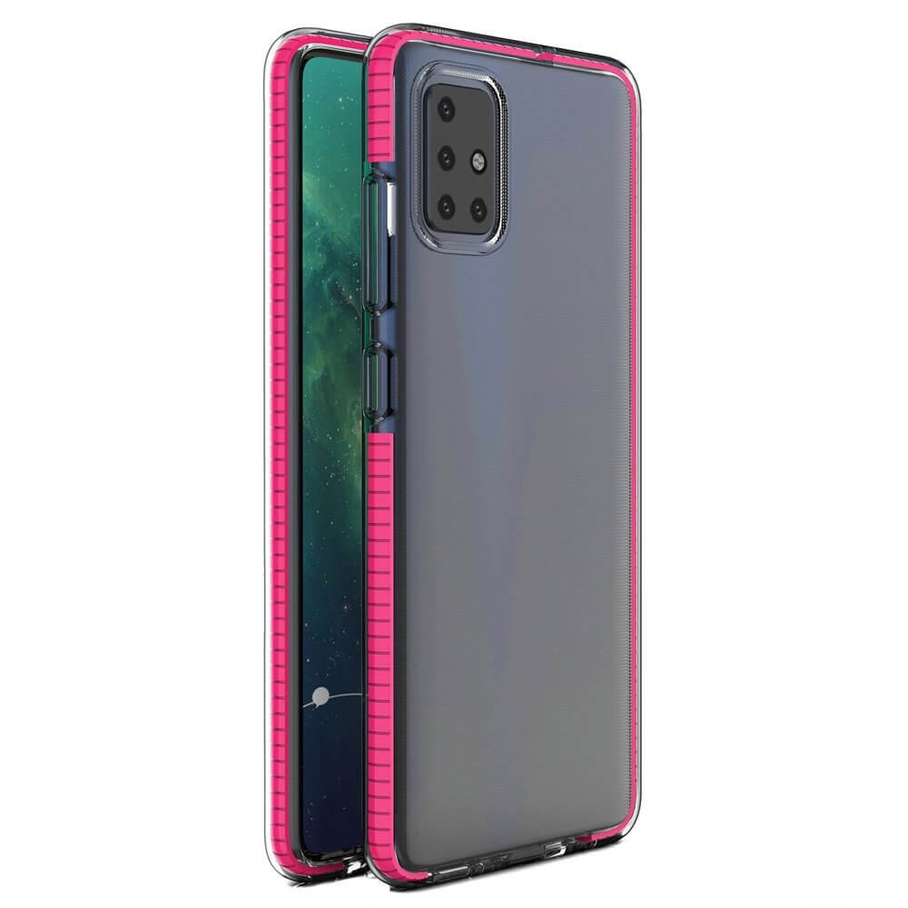 Husa Husa Xiaomi Redmi Note 9 Pro / Xiaomi Redmi Note 9S, Spring Case, TPU Gel, cu Rama, Roz