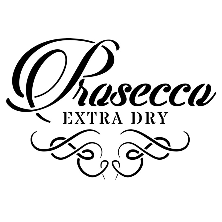 Sablon decorativ Prosecco, reutilizabil, plastic, maro, A4