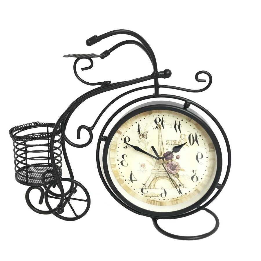 Ceas birou Yana, metal, forma de bicicleta si dimensiunile 27.5 x 10 x 30
