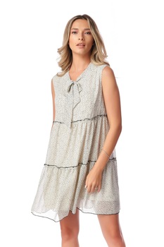 Rochie din voal, Fashion Loft, vaporosa, lejera, crem cu buline negre, Crem Rochie din voal, Fashion Loft, vaporosa, lejera, crem cu buline negre, Crem