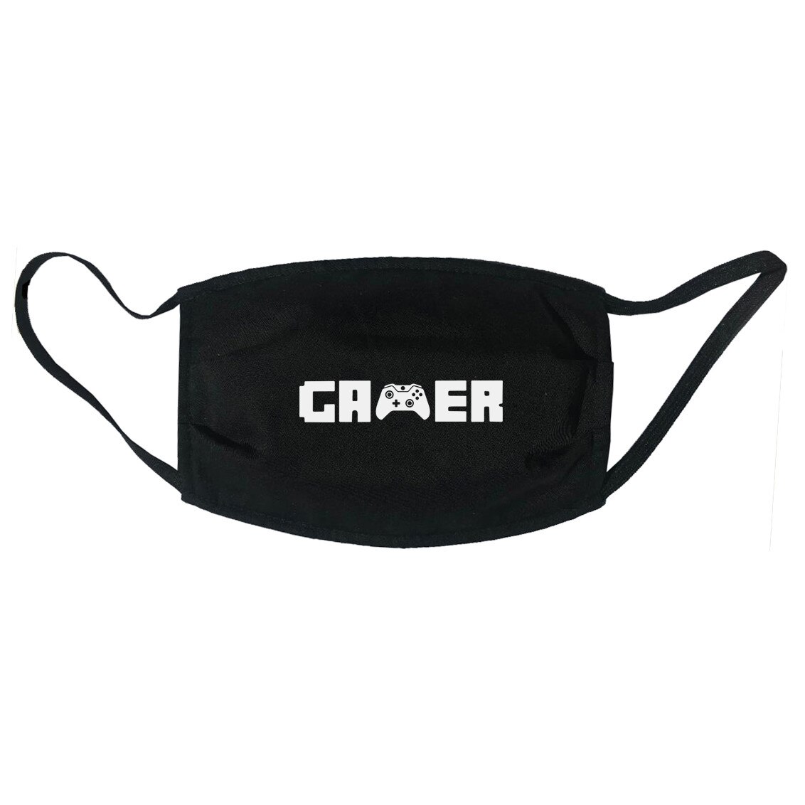 Masca personalizata reutilizabila, pentru copii 9-12 ani, din material textil, cu imprimeu ”Gamer” , neagra