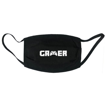 Masca personalizata reutilizabila, pentru copii 9-12 ani, din material textil, cu imprimeu ”Gamer” , neagra Masca personalizata reutilizabila, pentru copii 9-12 ani, din material textil, cu imprimeu ”Gamer” , neagra