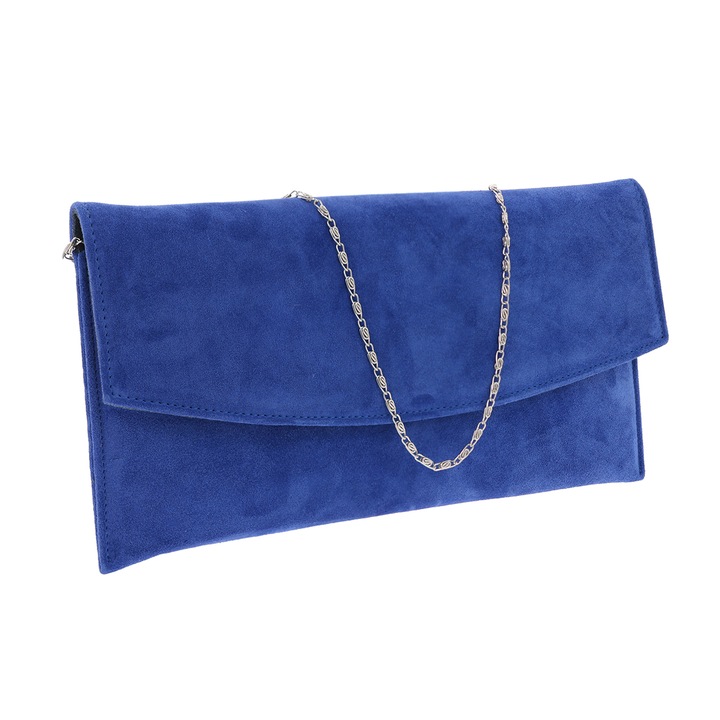 Plic de ocazie din piele naturala intoarsa albastru imperial, MAGAZINUL DE GENTI