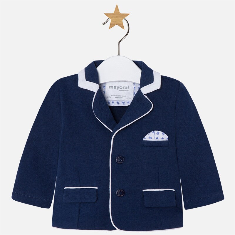 Sacou elegant baieti Mayoral 1404TI18BLM, Bleumarin, 12 luni