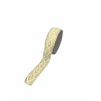 Rola dantela decorativa pentru aranjamente si cadouri, Crem, 9mx4cm Rola dantela decorativa pentru aranjamente si cadouri, Crem, 9mx4cm