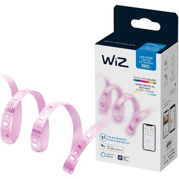 Extensie banda LED RGB inteligenta WiZ Connected Extension, 11W, 880 lm, lumina alba/colorata, compatibil Google Assistant/Alexa/Siri, 1 m Extensie banda LED RGB inteligenta WiZ Connected Extension, 11W, 880 lm, lumina alba/colorata, compatibil Google Assistant/Alexa/Siri, 1 m