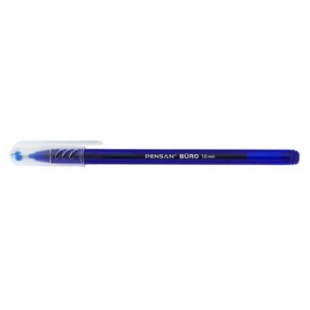 Pix PENSAN Buro, Mina Albastra, Grosime Varf 0.7 mm, Corp din Plastic Transparent cu Capac Pix PENSAN Buro, Mina Albastra, Grosime Varf 0.7 mm, Corp din Plastic Transparent cu Capac