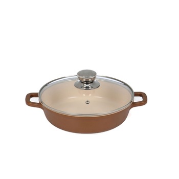 Cratita Schmitter, aluminiu turnat, interior ceramic, maro, 2.8 L, 7.5 x 24 cm Cratita Schmitter, aluminiu turnat, interior ceramic, maro, 2.8 L, 7.5 x 24 cm