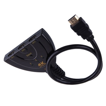 Splitter HDMI, 4K, 3 intrari, 1 iesire cu cablu 50cm Splitter HDMI, 4K, 3 intrari, 1 iesire cu cablu 50cm