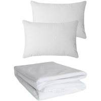 Set impermeabil protectie saltea 160x200 cm si 2 protectii perna 50x70 cm Gecor, bumbac terry