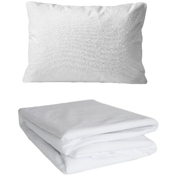 Set impermeabil protectie saltea 90x200 cm si protectie perna 50x70 cm Gecor, bumbac terry Set impermeabil protectie saltea 90x200 cm si protectie perna 50x70 cm Gecor, bumbac terry