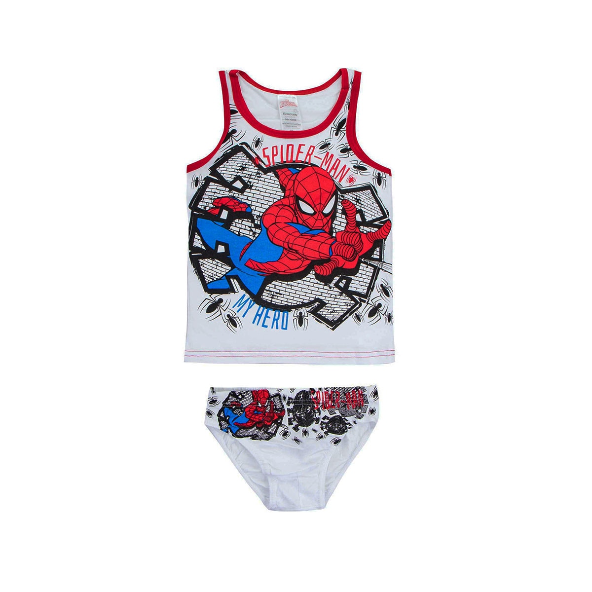Set maiou + chilot baieti, Spiderman, My hero, alb