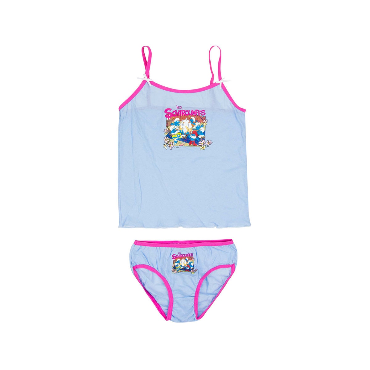 Set maiou + chilot fete, Strumfi, Les Schtroumpfs, albastru