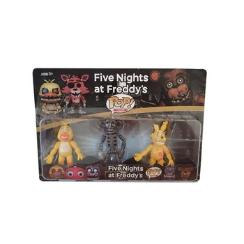 Set 3 figurine model Five Nights at Freddy's, stand pentru sustinere, 8 cm, multicolor, + 3 ani Set 3 figurine model Five Nights at Freddy's, stand pentru sustinere, 8 cm, multicolor, + 3 ani