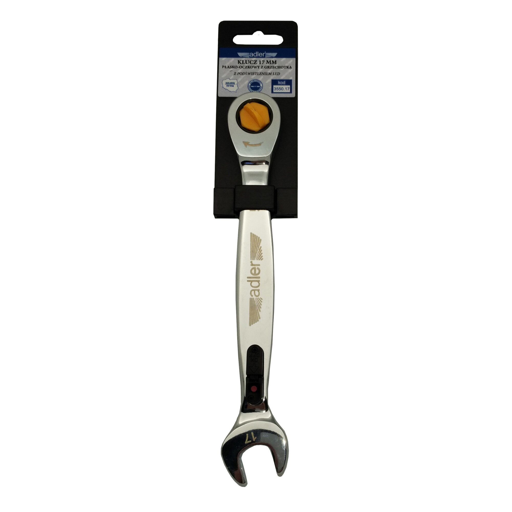 Cheie fixa cu clichet si LED de 17mm ADLER AD-3550.17