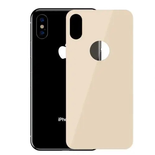 Folie de sticla Baseus, Tempered Glass, Spate, iPhone X/ XS, 0.3mm, Gold