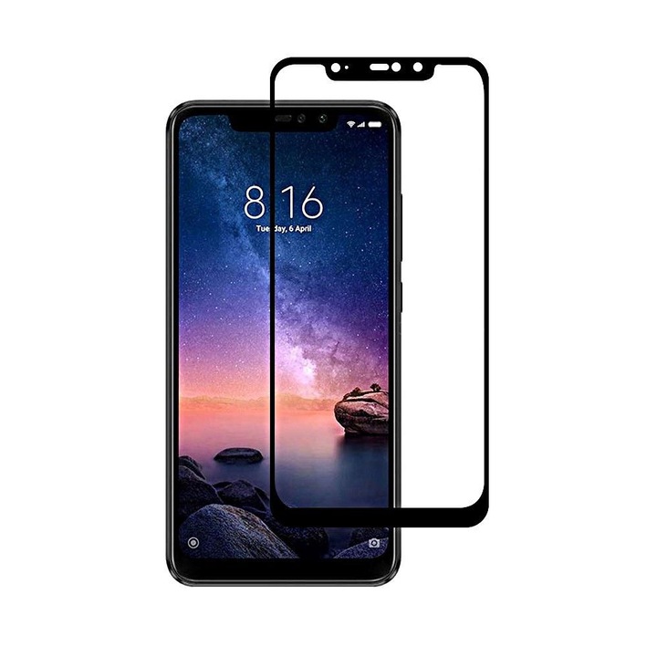 Xiaomi Redmi Note 6 PRO Fólia, Professzionális IAO Optim Full Cover Secure Glass (a teljes képernyőt lefedi), Full Glue, 9H, Fekete