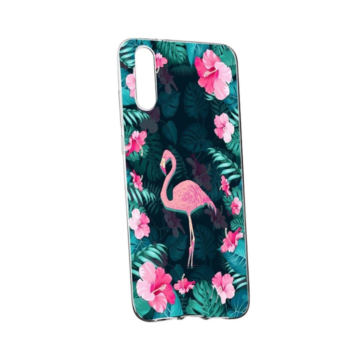 Husa Flamingo, Floral, pentru Huawei P40 Lite 5G, rezistenta la uzura, anti-alunecare, 247