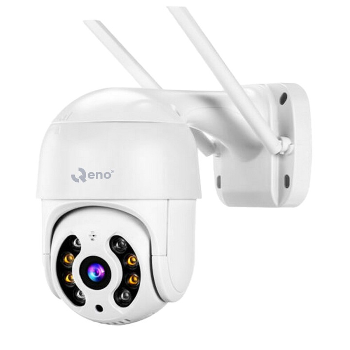 Qeno LS-QW15 megfigyelő kamera, FULL HD 1080P, 2MP, Wifi, beltéri / kültéri, színes éjszakai mód, vízálló, kétirányú kommunikáció, mozgásérzékelő, fehér