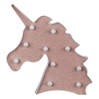 aplica de veghe pentru copii model unicorn glitter roz cu leduri  25 cm imagen 32_0_
0
